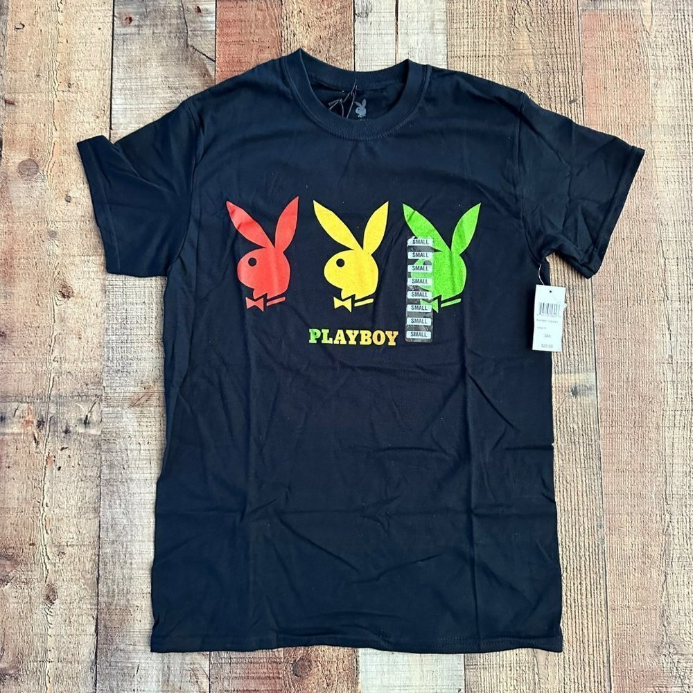 Playboy 3 Bunny Graphic tshirt men's small - Picture 1 of 7